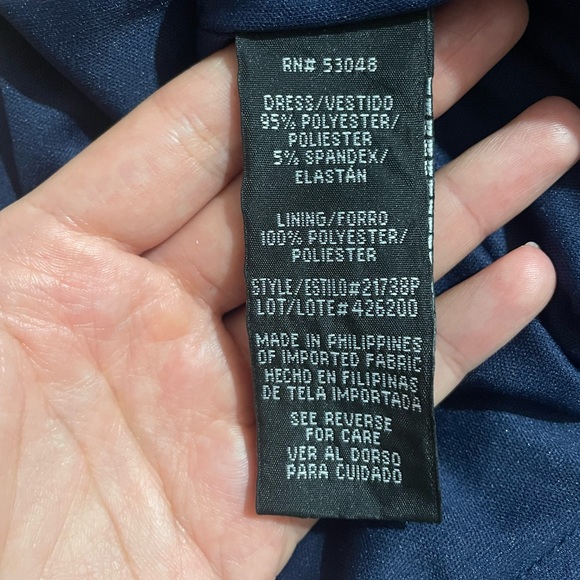 Nightway Sequin Evening Gown with Front Slit in Navy - Picture 5 of 5